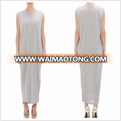 China clothing cheap fashion sleeveless jersey casual long dresses for women SYA15305