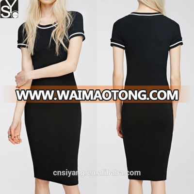 New Season Women Casual Daily Wear Knitted Western Simple Bodycon Dress