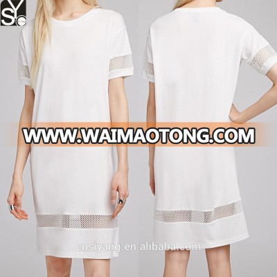 Women Summer Latest Fashion Design White Dress Net Dress Designs